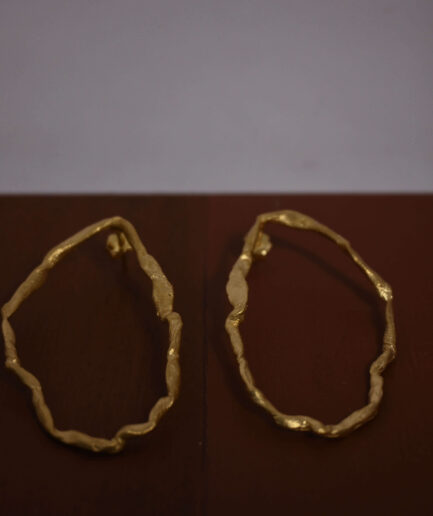 "Uneven big" earrings goldplated