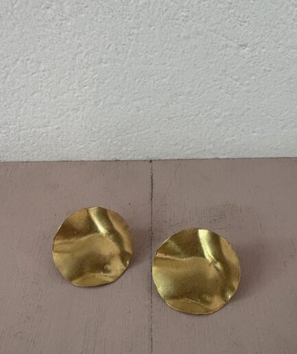Wrinkle round earrings goldplated